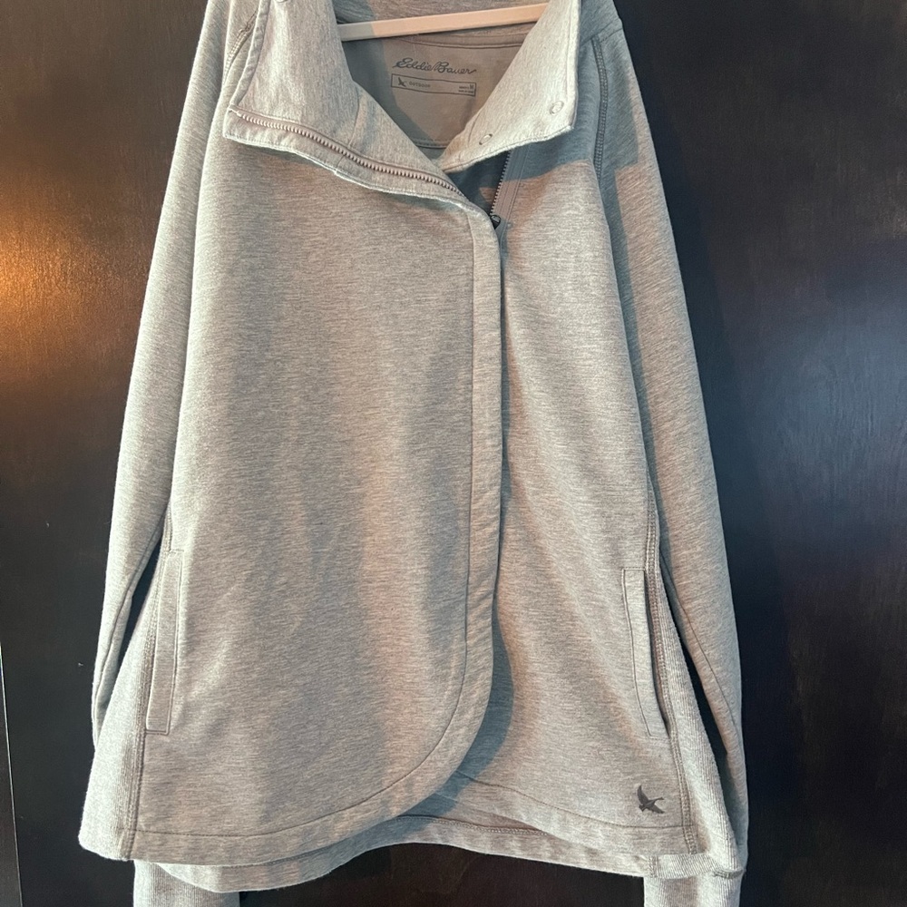 Eddie Bauer Heather Gray Zip-Up Hoodie